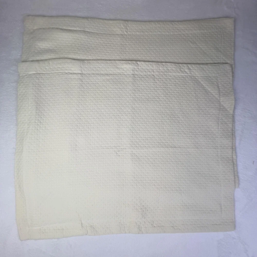 Superior Pillow Shams Standard Set Of‎ 2 Beige Waffle 100% Cotton Cover Bedding